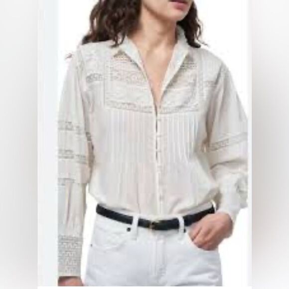 Nili Lotan Harriet Embroidered Shirt Blouse size M - Picture 1 of 11